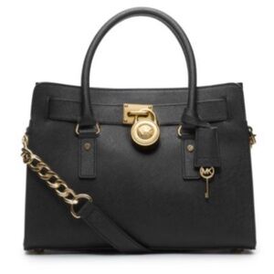 Michael Kors Black and Gold Wallet with Leather Finish